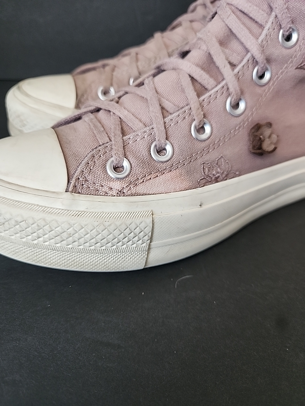 Converse Chuck Taylor All Star Lift Platform Womens 7 Mauve Floral - Picture 3 of 7